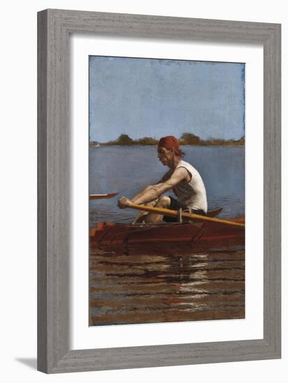 John Biglin in a Single Scull, 1874-Thomas Cowperthwait Eakins-Framed Giclee Print