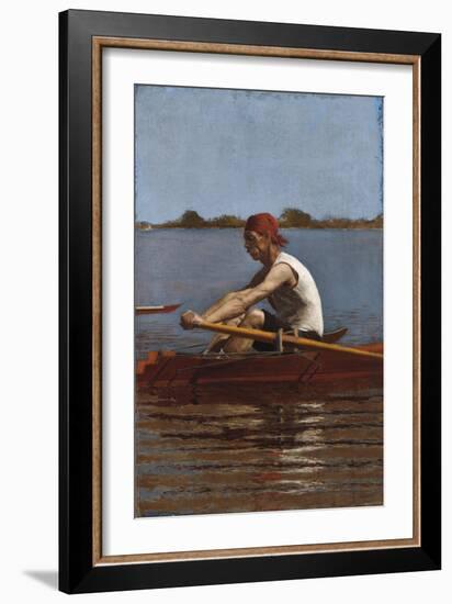 John Biglin in a Single Scull, 1874-Thomas Cowperthwait Eakins-Framed Giclee Print