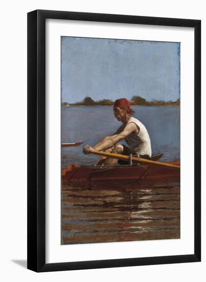 John Biglin in a Single Scull, 1874-Thomas Cowperthwait Eakins-Framed Giclee Print