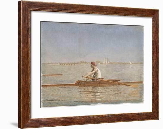 John Biglin in a Single Scull - Landscape-Thomas Eakins-Framed Premium Giclee Print