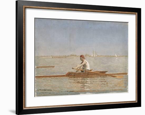 John Biglin in a Single Scull - Landscape-Thomas Eakins-Framed Premium Giclee Print