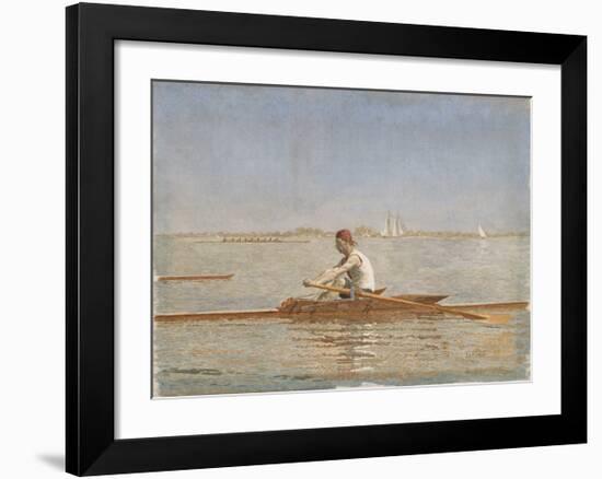 John Biglin in a Single Scull - Landscape-Thomas Eakins-Framed Premium Giclee Print