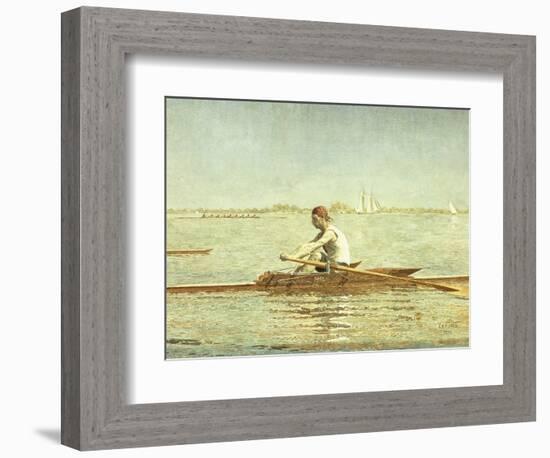 John Biglin in a Single Scull-Thomas Cowperthwait Eakins-Framed Giclee Print