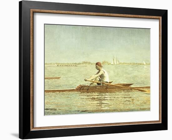 John Biglin in a Single Scull-Thomas Cowperthwait Eakins-Framed Giclee Print