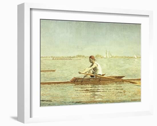 John Biglin in a Single Scull-Thomas Cowperthwait Eakins-Framed Giclee Print