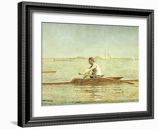 John Biglin in a Single Scull-Thomas Cowperthwait Eakins-Framed Giclee Print