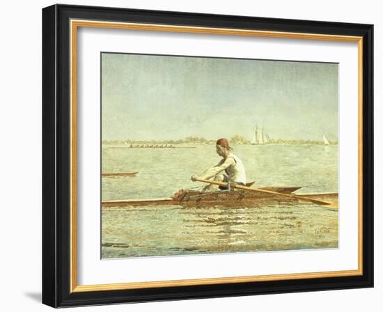 John Biglin in a Single Scull-Thomas Cowperthwait Eakins-Framed Giclee Print