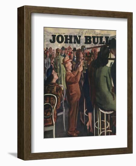 John Bull, Alcoholic Short Men Queues Magazine, UK, 1946-null-Framed Giclee Print