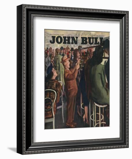 John Bull, Alcoholic Short Men Queues Magazine, UK, 1946-null-Framed Giclee Print