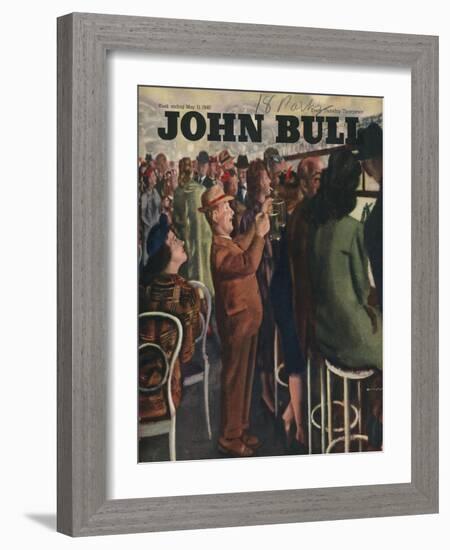 John Bull, Alcoholic Short Men Queues Magazine, UK, 1946-null-Framed Giclee Print