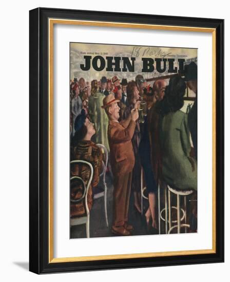 John Bull, Alcoholic Short Men Queues Magazine, UK, 1946-null-Framed Giclee Print