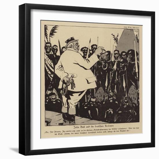 John Bull and the German Colonies, 1918-null-Framed Giclee Print