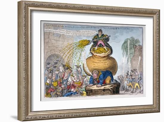 John Bull and the Sinking Fund, 1807-James Gillray-Framed Giclee Print