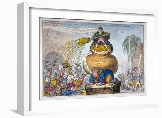 John Bull and the Sinking Fund, 1807-James Gillray-Framed Giclee Print