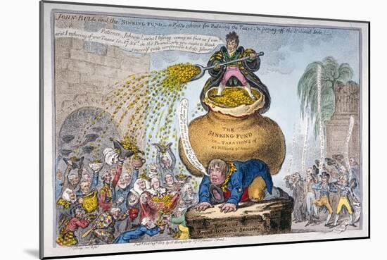 John Bull and the Sinking Fund, 1807-James Gillray-Mounted Giclee Print