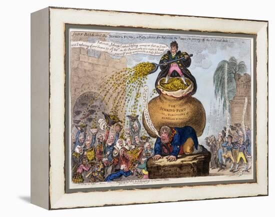 John Bull and the Sinking Fund-James Gillray-Framed Premier Image Canvas