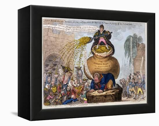 John Bull and the Sinking Fund-James Gillray-Framed Premier Image Canvas