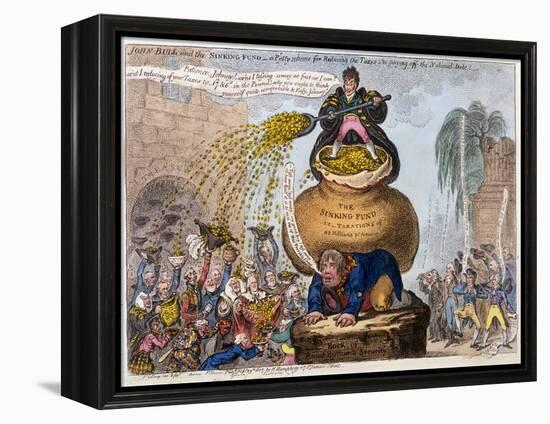 John Bull and the Sinking Fund-James Gillray-Framed Premier Image Canvas