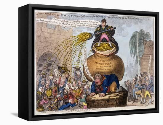 John Bull and the Sinking Fund-James Gillray-Framed Premier Image Canvas