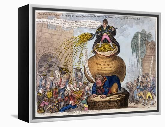 John Bull and the Sinking Fund-James Gillray-Framed Premier Image Canvas