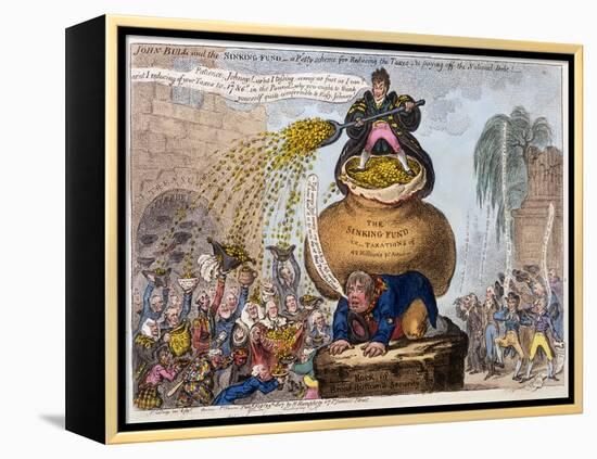 John Bull and the Sinking Fund-James Gillray-Framed Premier Image Canvas