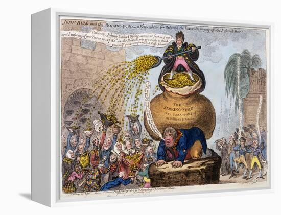 John Bull and the Sinking Fund-James Gillray-Framed Premier Image Canvas