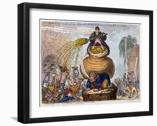 John Bull and the Sinking Fund-James Gillray-Framed Giclee Print