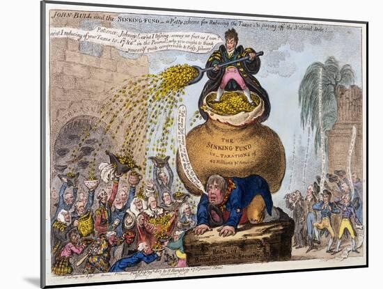 John Bull and the Sinking Fund-James Gillray-Mounted Giclee Print