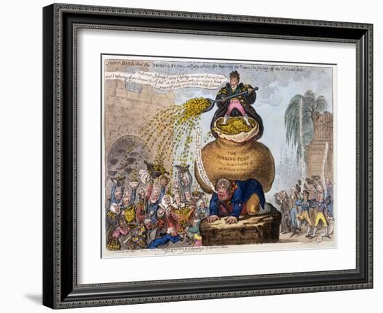 John Bull and the Sinking Fund-James Gillray-Framed Giclee Print