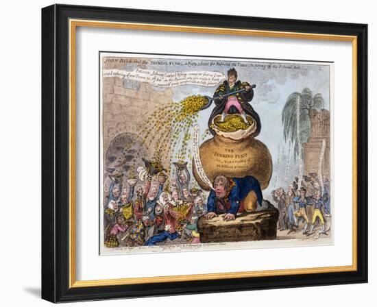 John Bull and the Sinking Fund-James Gillray-Framed Giclee Print