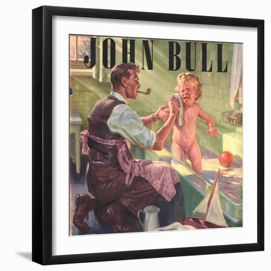 John Bull, Babies Baths Fathers Pipes Smoking Decor Bathrooms Magazine, UK, 1947-null-Framed Giclee Print