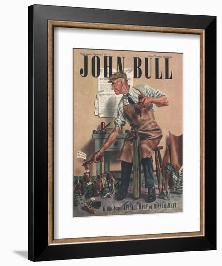 John Bull, Cobblers Shoe Menders Repairing Man Shoes Magazine, UK, 1947-null-Framed Giclee Print