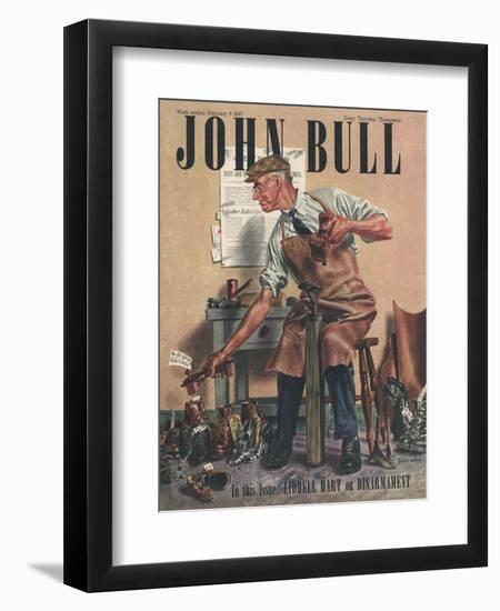 John Bull, Cobblers Shoe Menders Repairing Man Shoes Magazine, UK, 1947-null-Framed Giclee Print