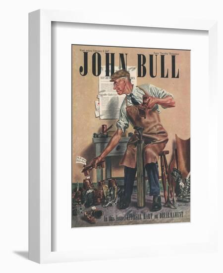 John Bull, Cobblers Shoe Menders Repairing Man Shoes Magazine, UK, 1947-null-Framed Giclee Print