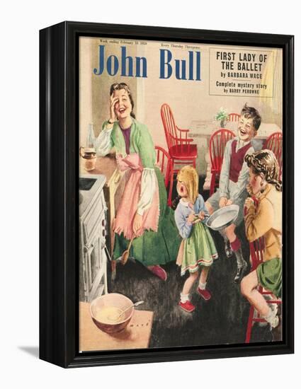 John Bull, Cooking Pancakes Magazine, UK, 1950-null-Framed Premier Image Canvas