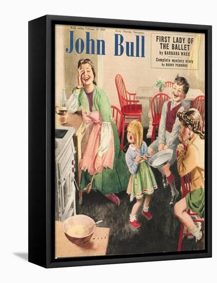 John Bull, Cooking Pancakes Magazine, UK, 1950-null-Framed Premier Image Canvas