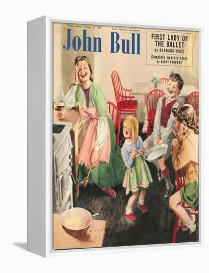 John Bull, Cooking Pancakes Magazine, UK, 1950-null-Framed Premier Image Canvas