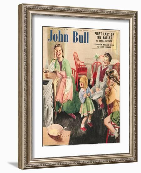 John Bull, Cooking Pancakes Magazine, UK, 1950-null-Framed Giclee Print