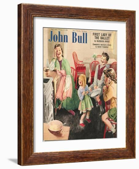 John Bull, Cooking Pancakes Magazine, UK, 1950-null-Framed Giclee Print