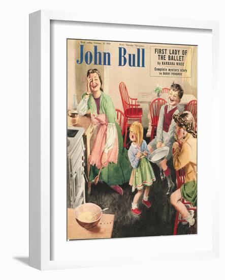 John Bull, Cooking Pancakes Magazine, UK, 1950-null-Framed Giclee Print