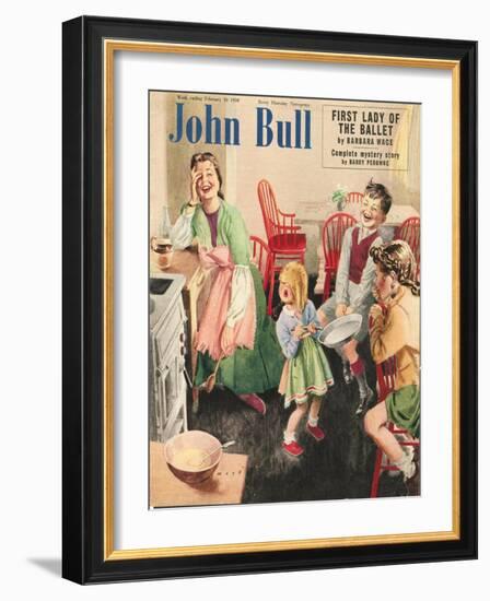 John Bull, Cooking Pancakes Magazine, UK, 1950-null-Framed Giclee Print