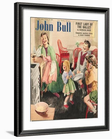 John Bull, Cooking Pancakes Magazine, UK, 1950--Framed Giclee Print