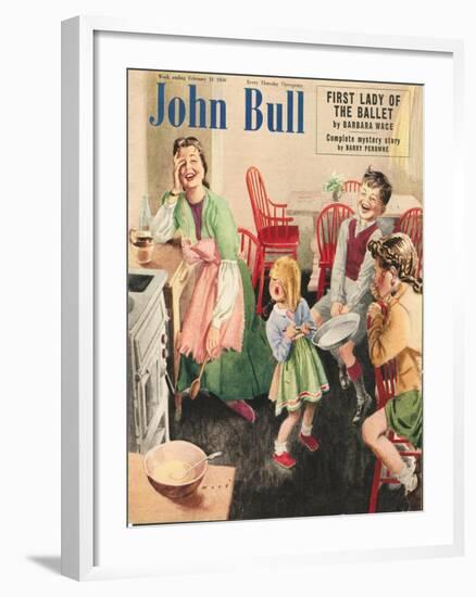 John Bull, Cooking Pancakes Magazine, UK, 1950-null-Framed Giclee Print