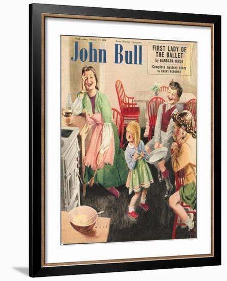 John Bull, Cooking Pancakes Magazine, UK, 1950-null-Framed Giclee Print