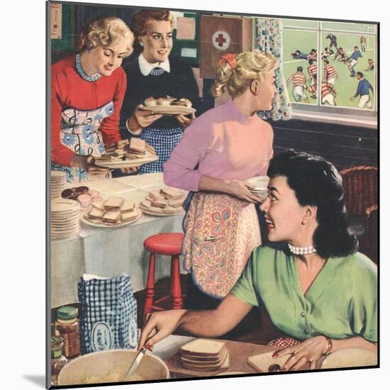 John Bull, Cooking Rugby Tea Girlfriends Baking Magazine, UK, 1956-null-Mounted Giclee Print
