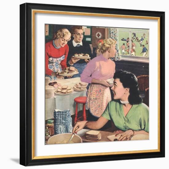 John Bull, Cooking Rugby Tea Girlfriends Baking Magazine, UK, 1956-null-Framed Giclee Print