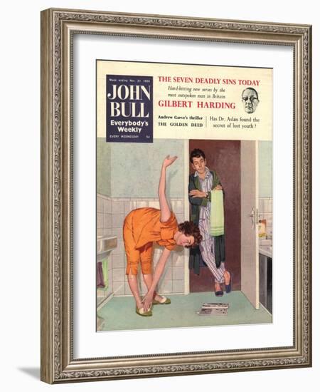 John Bull, Diets Slimming Weight Loss Exercise Keep Fit Magazine, UK, 1950-null-Framed Giclee Print