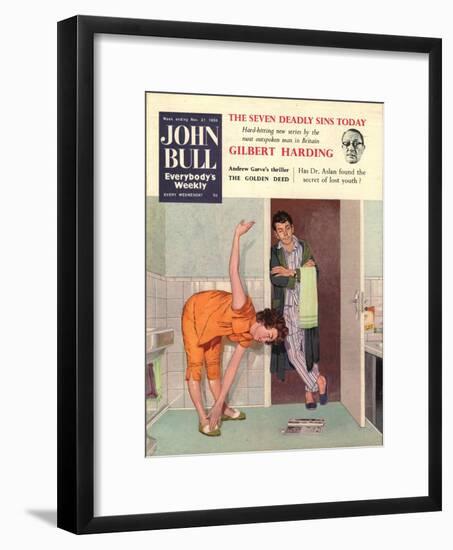 John Bull, Diets Slimming Weight Loss Exercise Keep Fit Magazine, UK, 1950-null-Framed Giclee Print