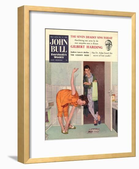 John Bull, Diets Slimming Weight Loss Exercise Keep Fit Magazine, UK, 1950-null-Framed Giclee Print