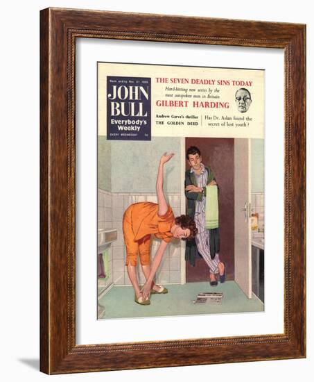 John Bull, Diets Slimming Weight Loss Exercise Keep Fit Magazine, UK, 1950-null-Framed Giclee Print